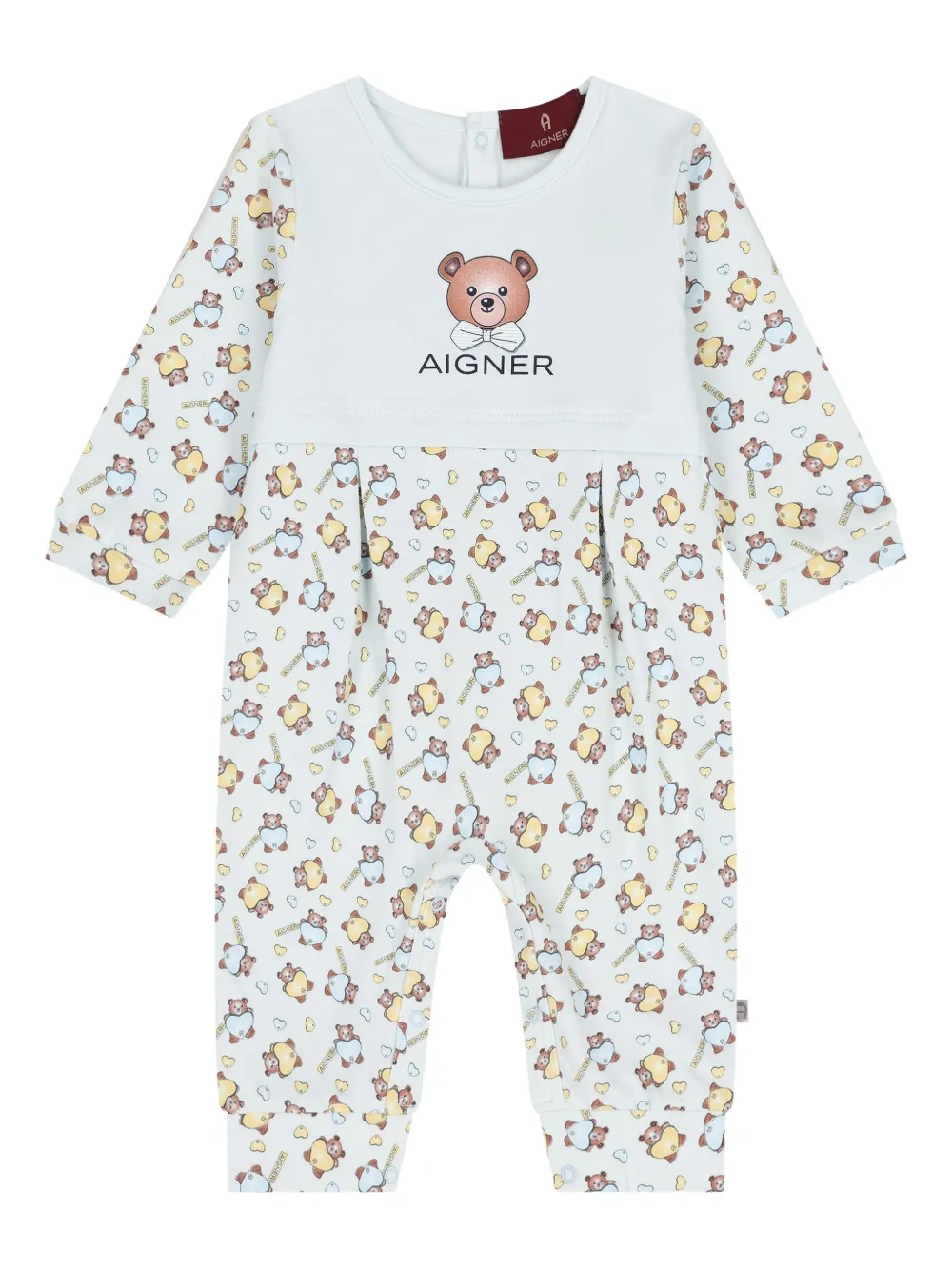 Aigner Kids teddy-bear print romper Wit