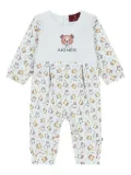 Aigner Kids teddy-bear print romper - White