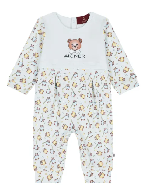 Aigner Kids teddy-bear print romper