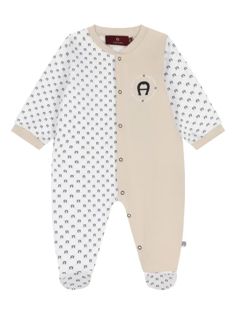 Aigner Kids logo-print two-tone pajamas