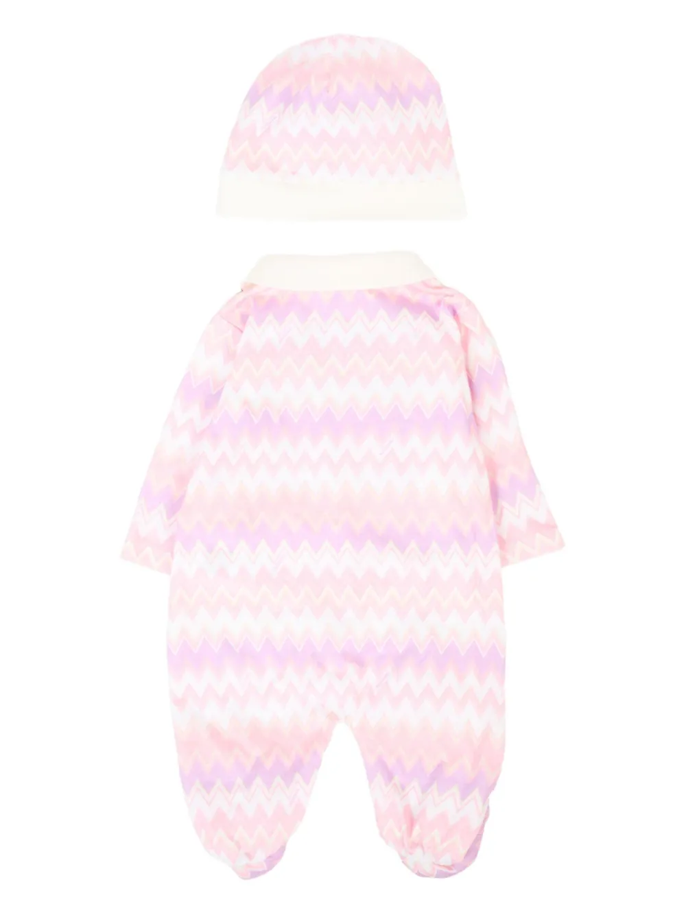Missoni Kids Romperset met chevron strik Roze