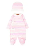 Missoni Kids chevron-bow babygrow set - Pink