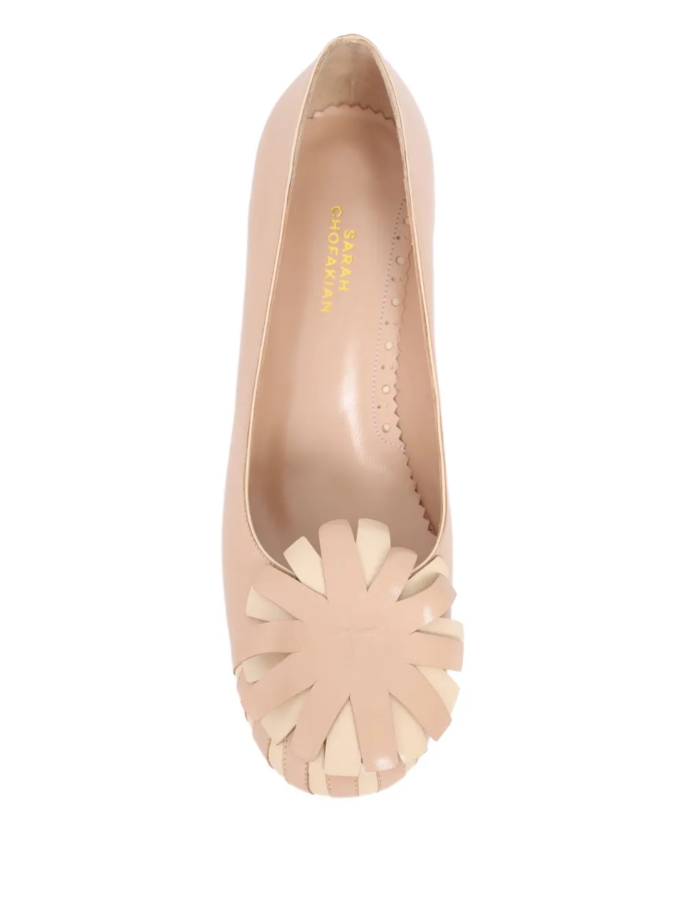 Sarah Chofakian 55mm Jacques flower-embellished block-heel pumps Pink