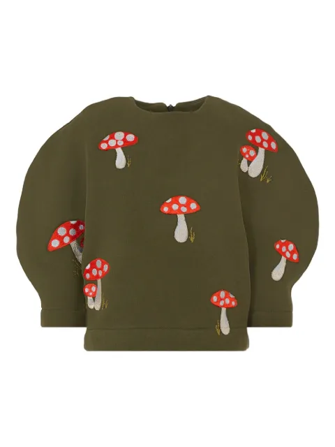 Pangolini Kids Fly Agaric embroidered puff-sleeve sweatshirt