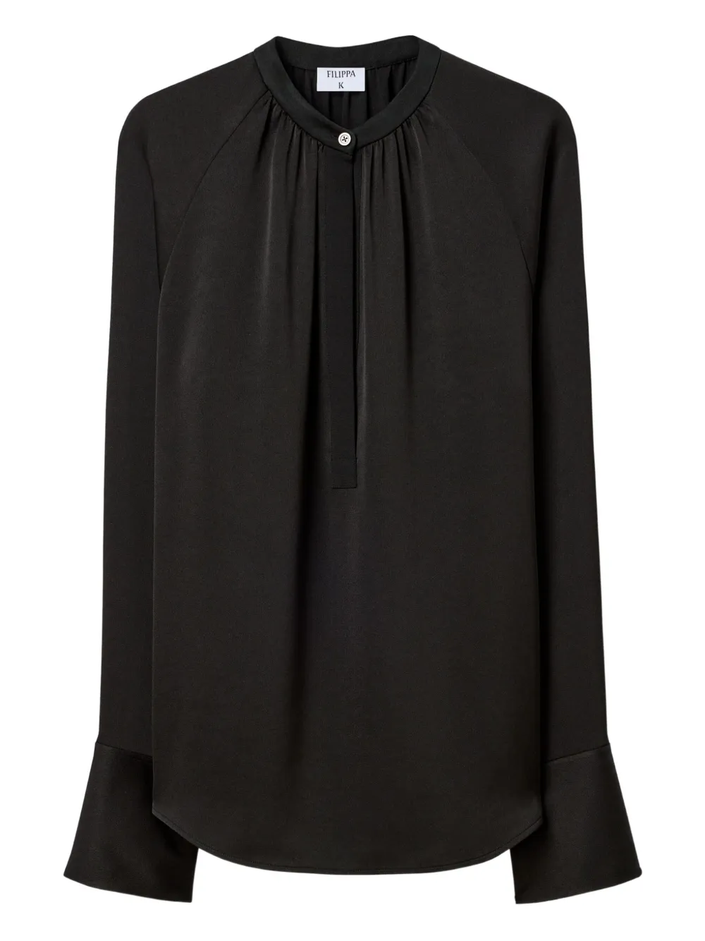 raglan-sleeve buttoned blouse