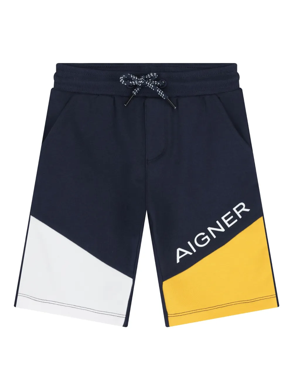 Aigner Kids logo-detail panel shorts Blauw