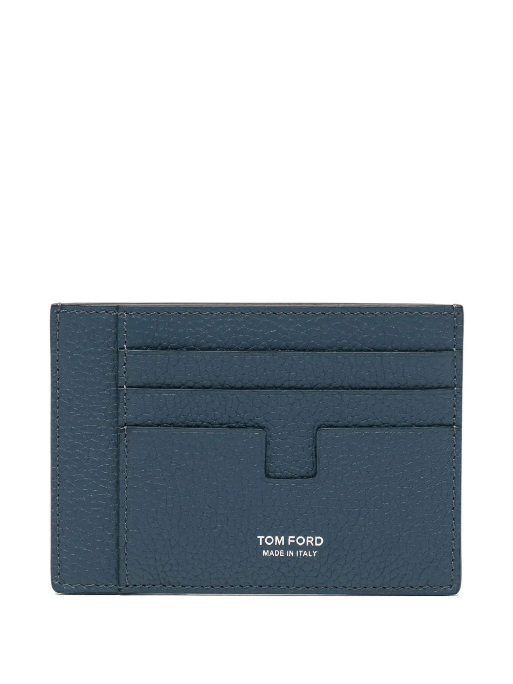 Tom Ford Leather Card Holder In Blue