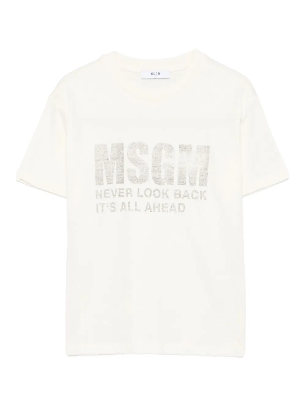 MSGM Kids Katoenen T-shirt met print Beige