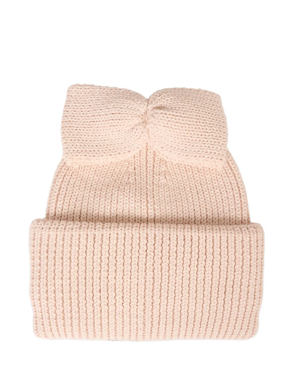 Simonetta bow-detail ribbed beanie - Roze