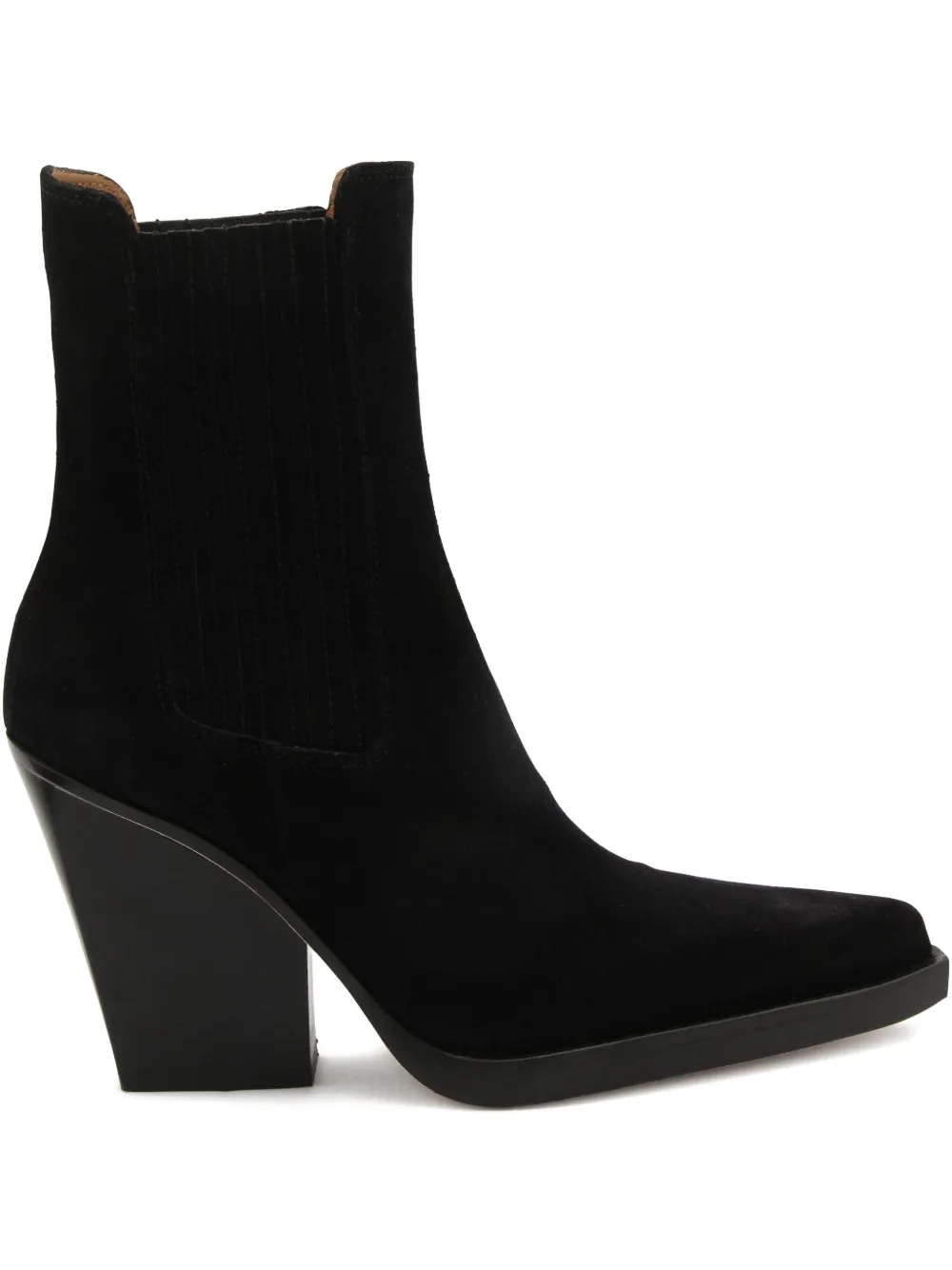 Paris Texas elastic-panel pointed-toe boots Black