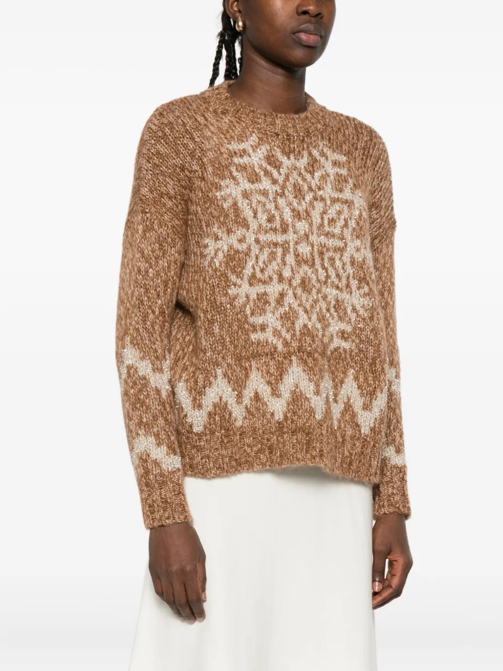 Pennyblack Snowflake-motif Sweater In Brown