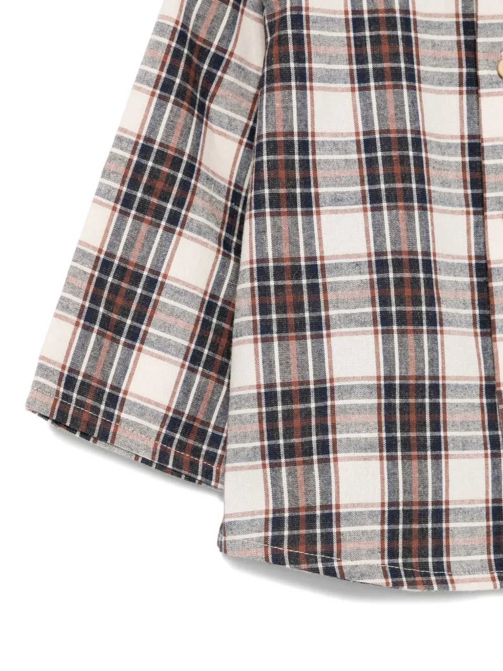 TEDDY & MINOU checked mandarin-collar shirt Blauw