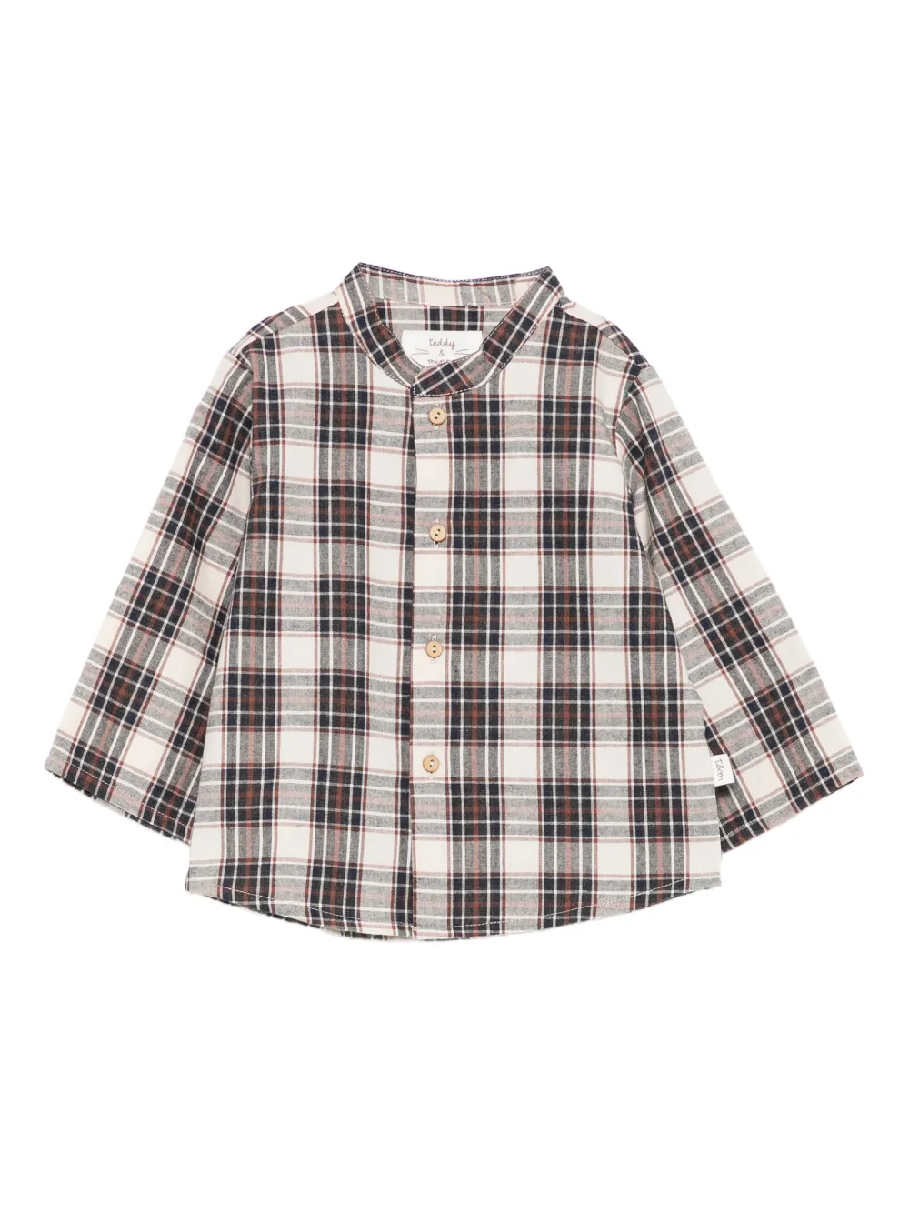 TEDDY & MINOU checked darin-collar shirt Blauw