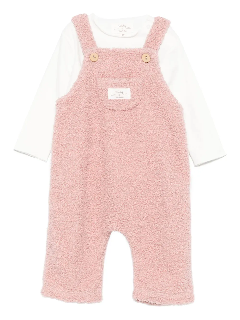 TEDDY & MINOU logo-patch dungaree (set of two) Roze