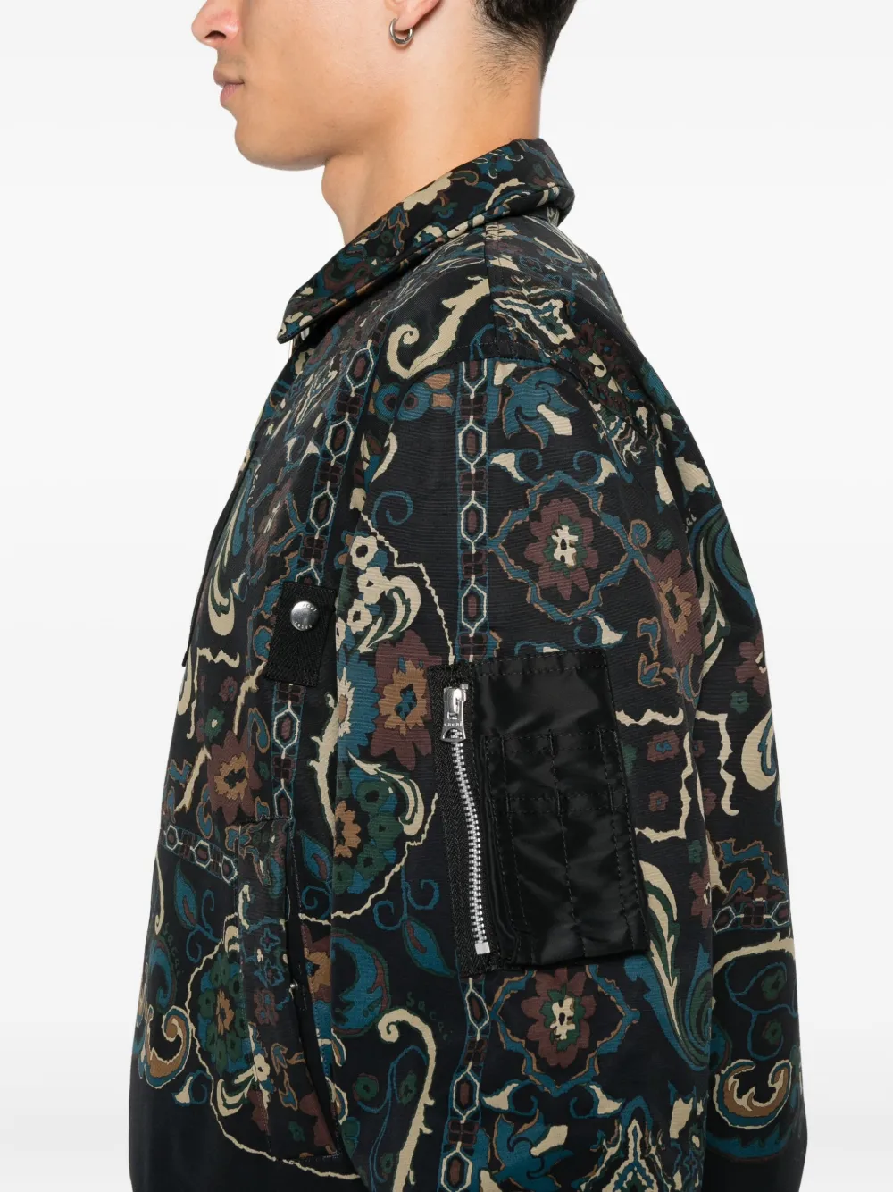 sacai Jack met paisley-print en rits Zwart