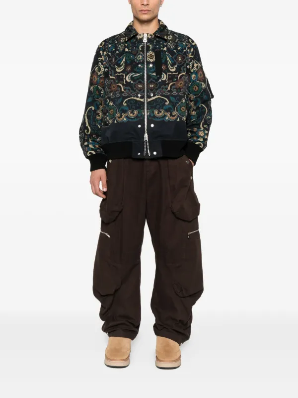 Sacai paisley-print zip-front Jacket | Black | FARFETCH ID