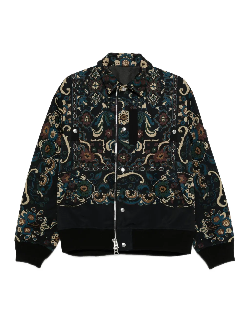 Sacai Jack met paisley-print en rits Zwart