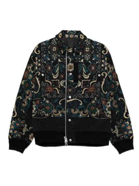 sacai paisley-print zip-front jacket
