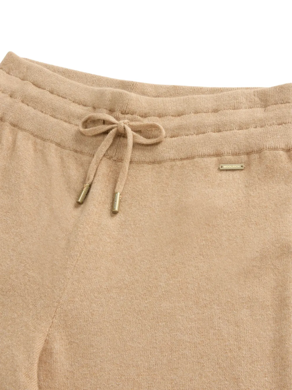 Woolrich Gebreide straight broek met trekkoord Beige