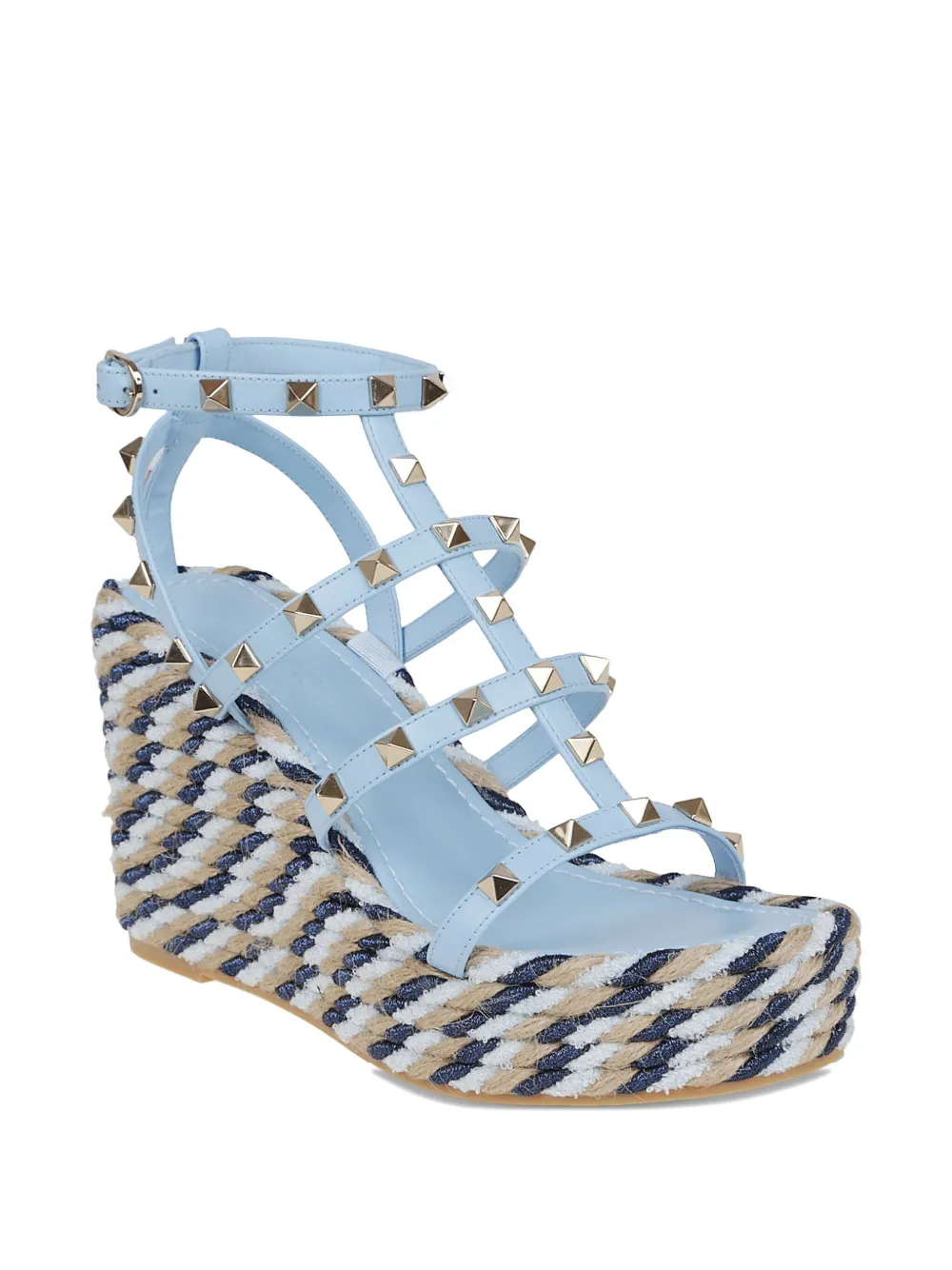 Valentino Garavani 95mm studded leather espadrilles Blue