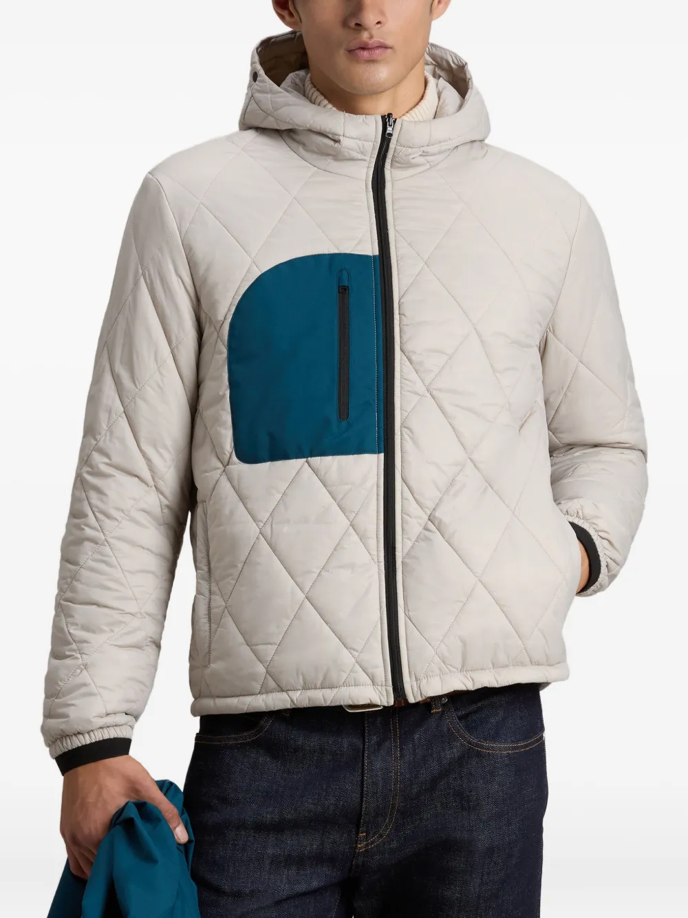 Woolrich Gewatteerd jack met diamantvormig patroon Blauw