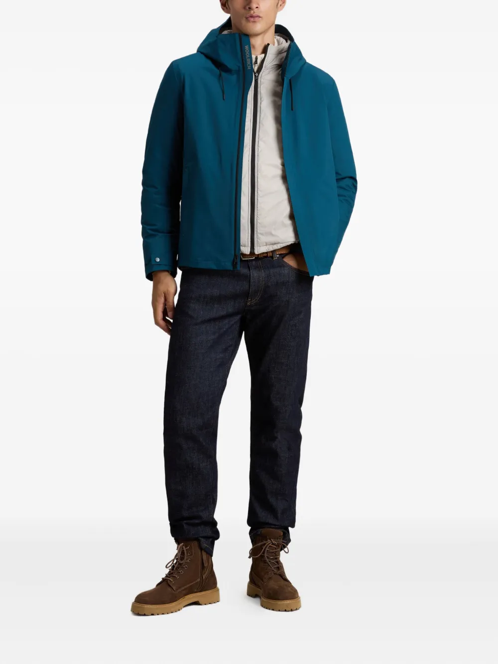 Woolrich Gewatteerd jack met diamantvormig patroon Blauw