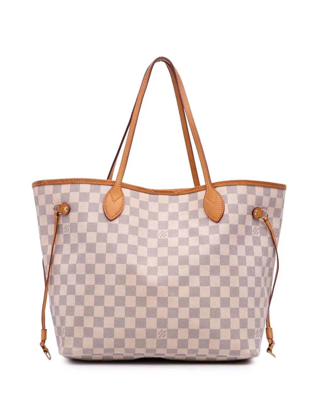 Pre-owned Louis Vuitton 2013 Damier Azur Neverfull Mm Tote Bag In White