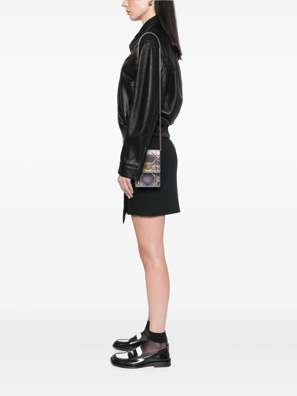 Christian Dior Pre-Owned 2019 Metallic Studded Calfskin Vertical Diorama crossbody bag | Pre-Owned | Image 2