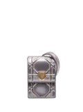 Christian Dior Pre-Owned 2019 Metallic Studded Calfskin Vertical Diorama crossbody bag - Silver