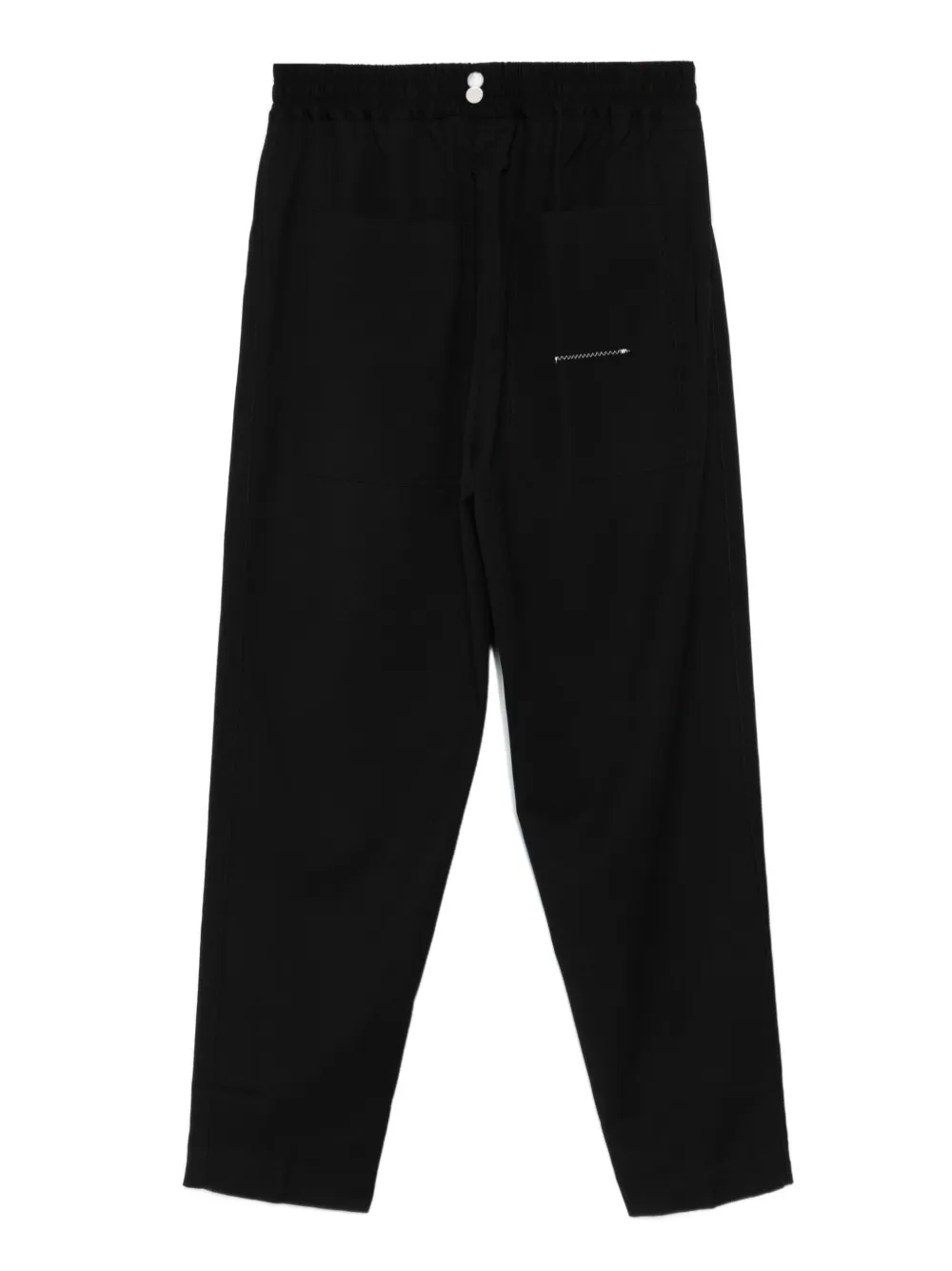 Isabel Benenato drawstring wool trousers - Zwart