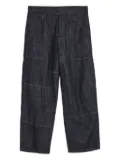 Y's patch-pocket cotton trousers - Blue