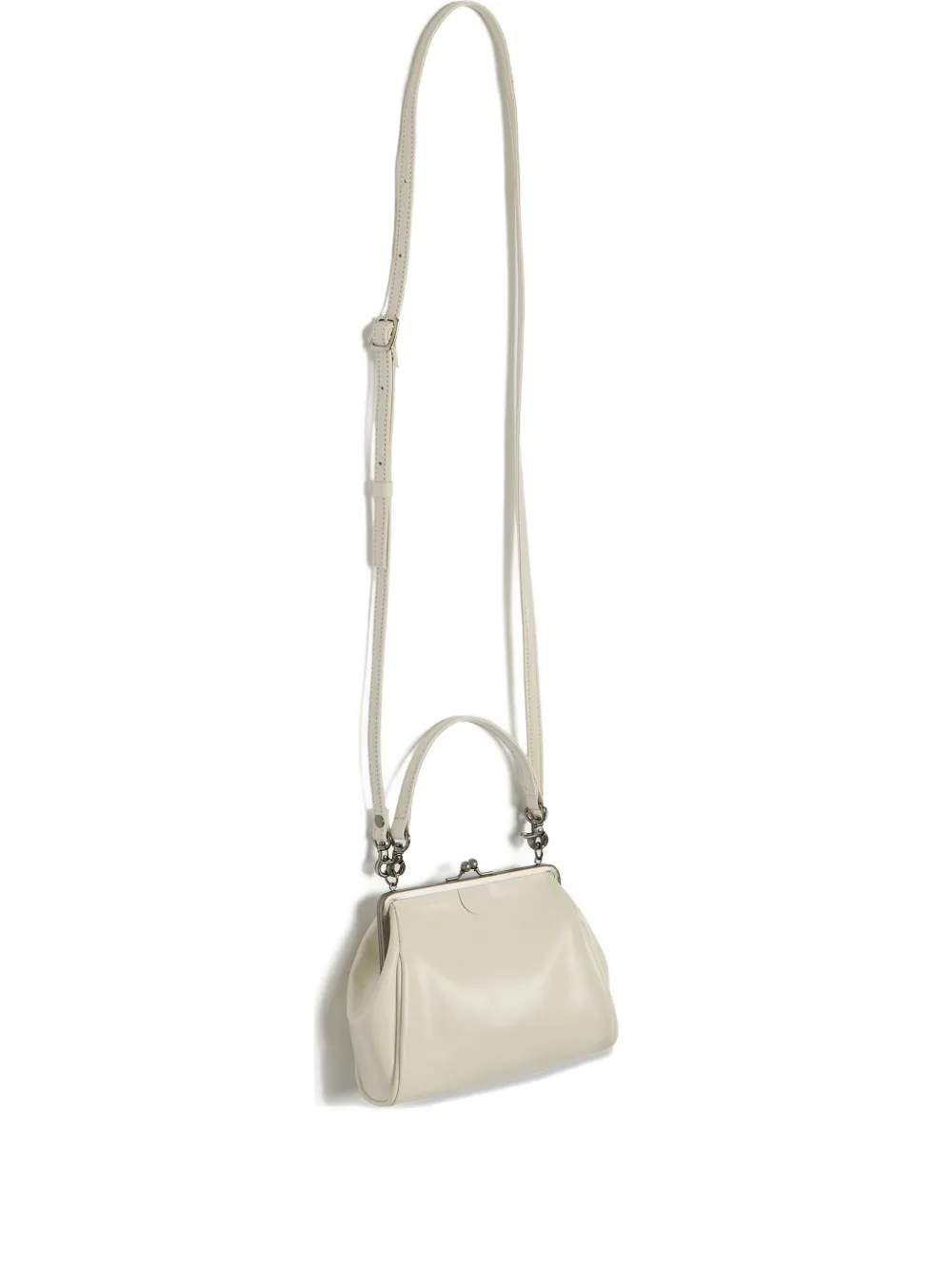 Y's Metal-clasp Top-handle Shoulder Bag In Neutral