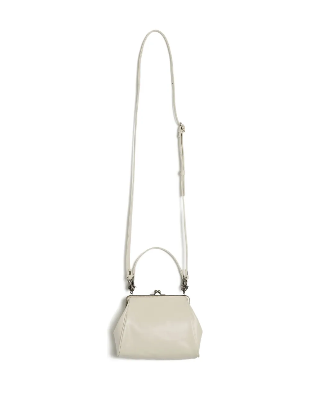 Y's Metal-clasp Top-handle Shoulder Bag In Neutral