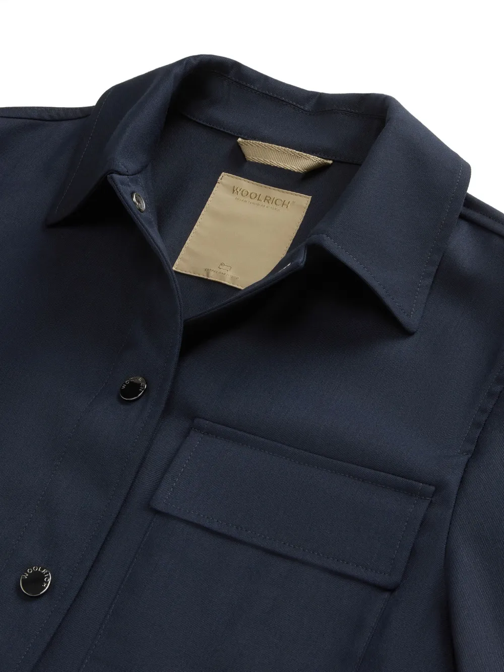 Woolrich Shirtjack met trekkoord Blauw