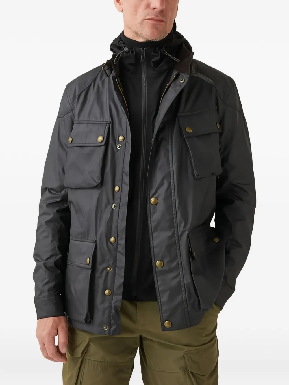 Belstaff Legerjack met opgestikte zakken Zwart