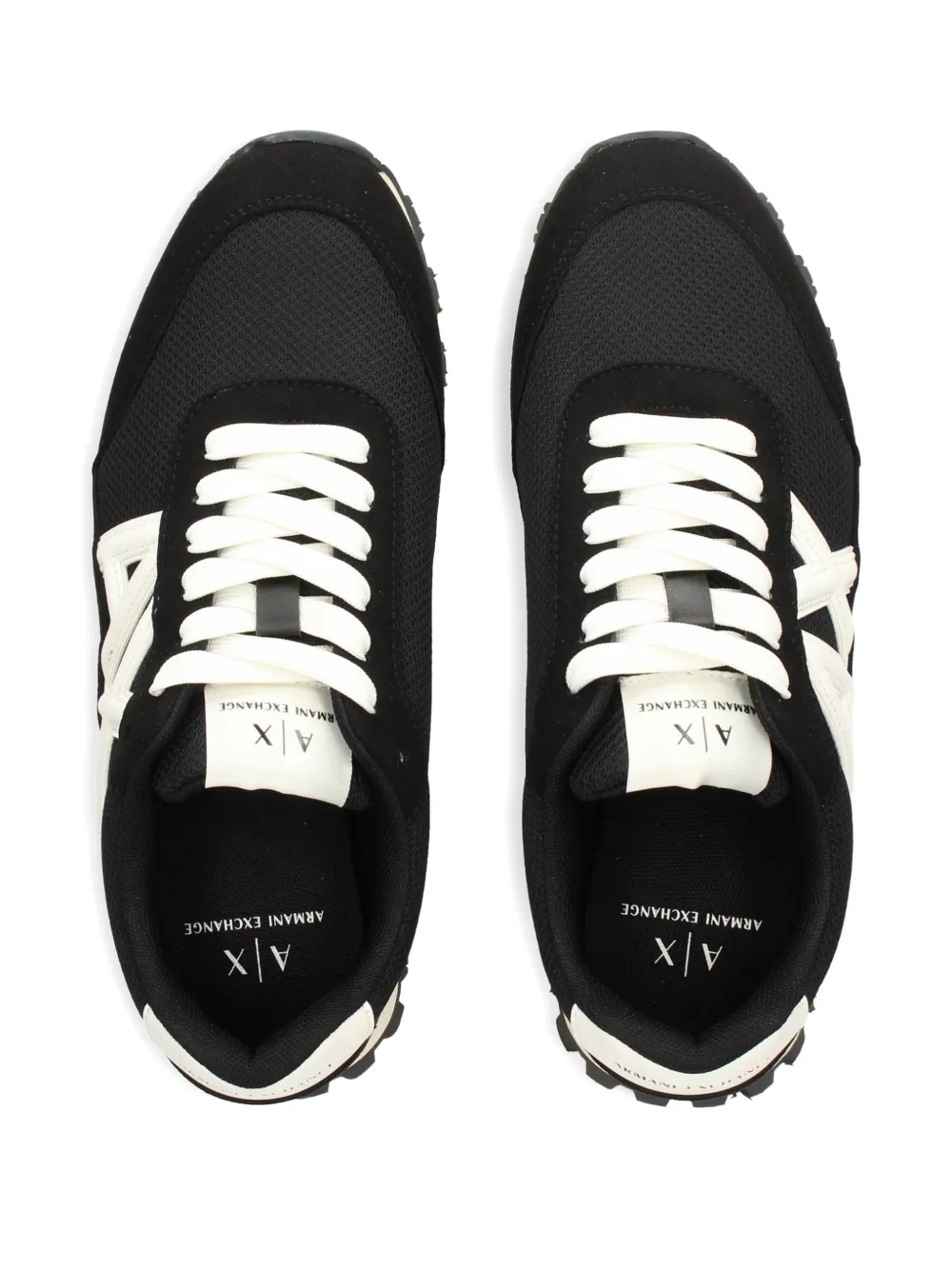 Armani Exchange logo-detail mesh panel sneakers Black