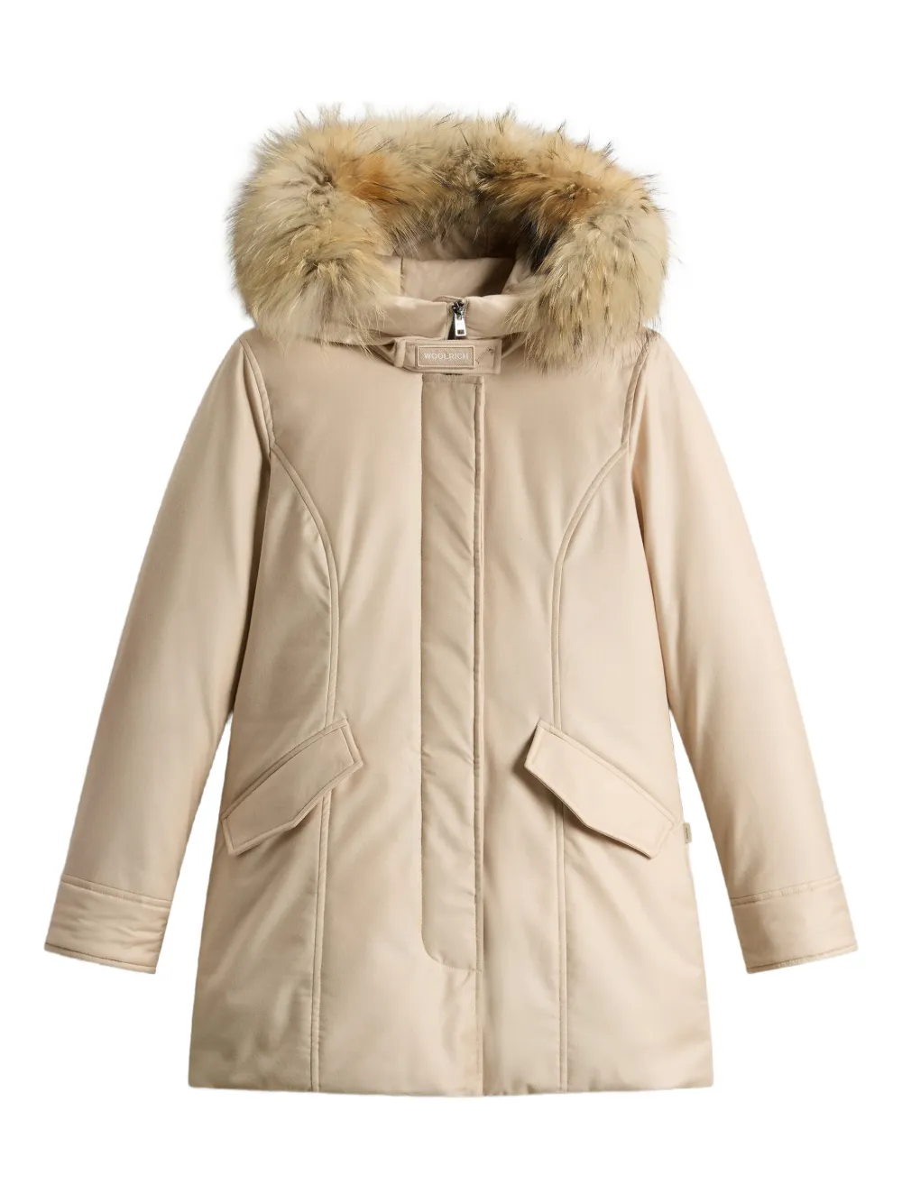 Woolrich Fur-trimmed Hooded Parka In Neutral