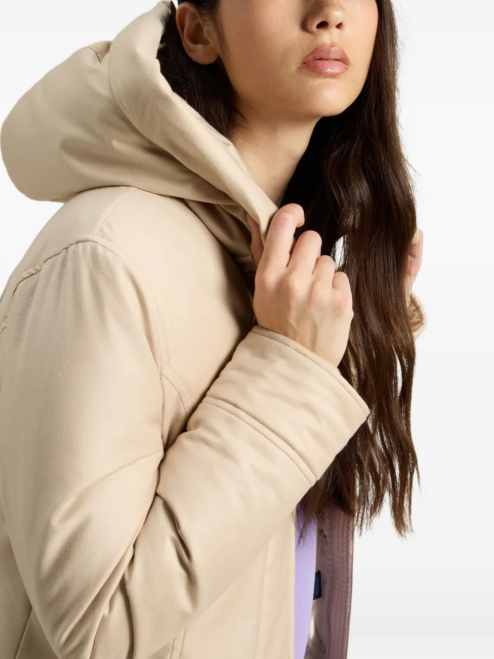 Woolrich Fur-trimmed Hooded Parka In Neutral