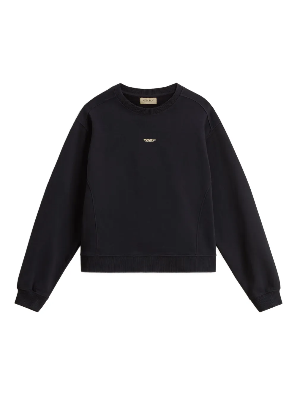 Woolrich Crew Neck Fleece Top In Black