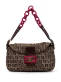 Fendi Pre-Owned 2000-2010 Zucchino Canvas Double Flap Chain shoulder bag - Brown