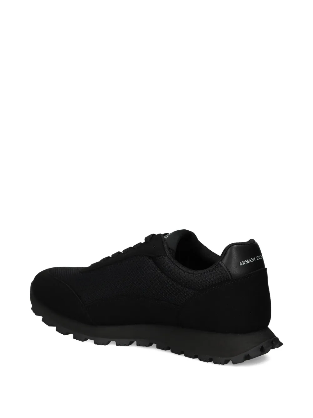 Armani Exchange Logo-detail Mesh Trainers In Black