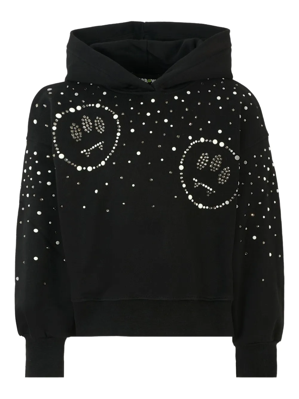 Barrow kids crystal-embellished hoodie Zwart