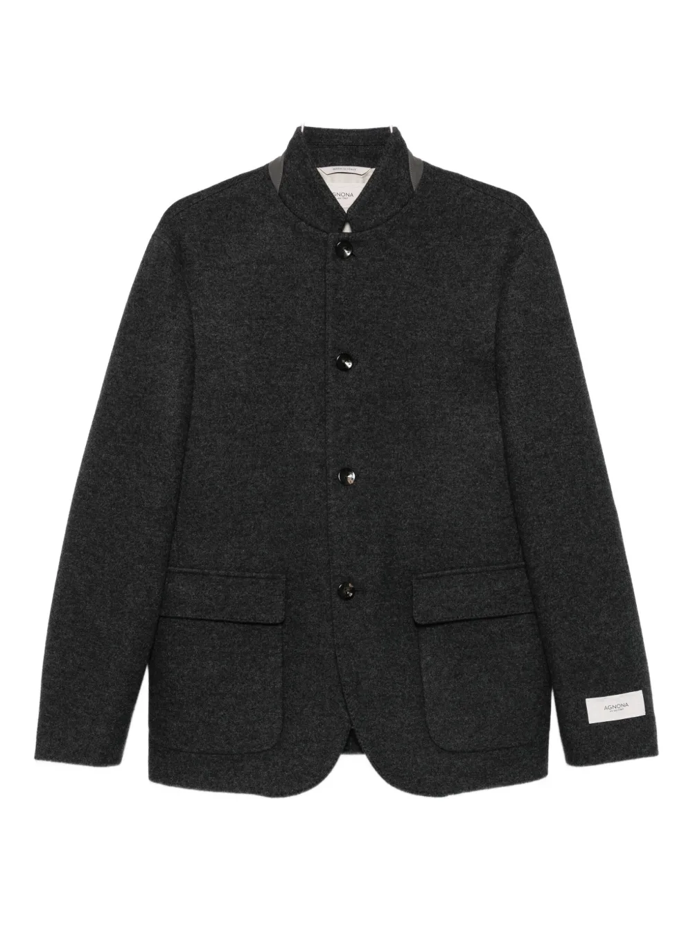 stand-collar patch-pocket jacket