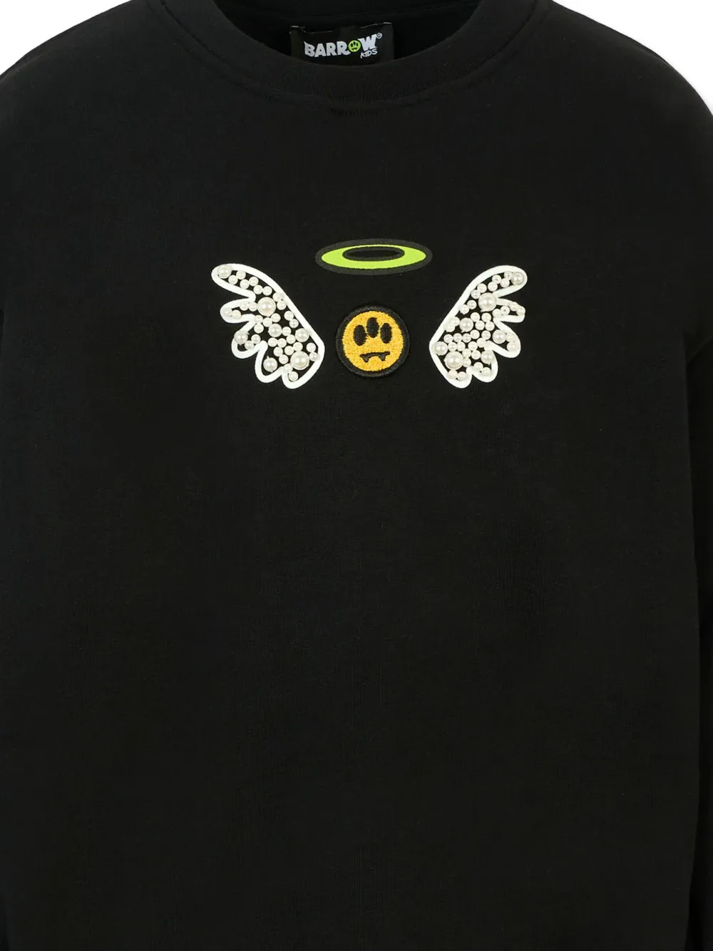 Barrow kids Sweater verfraaid met parels en engelvleugel Zwart