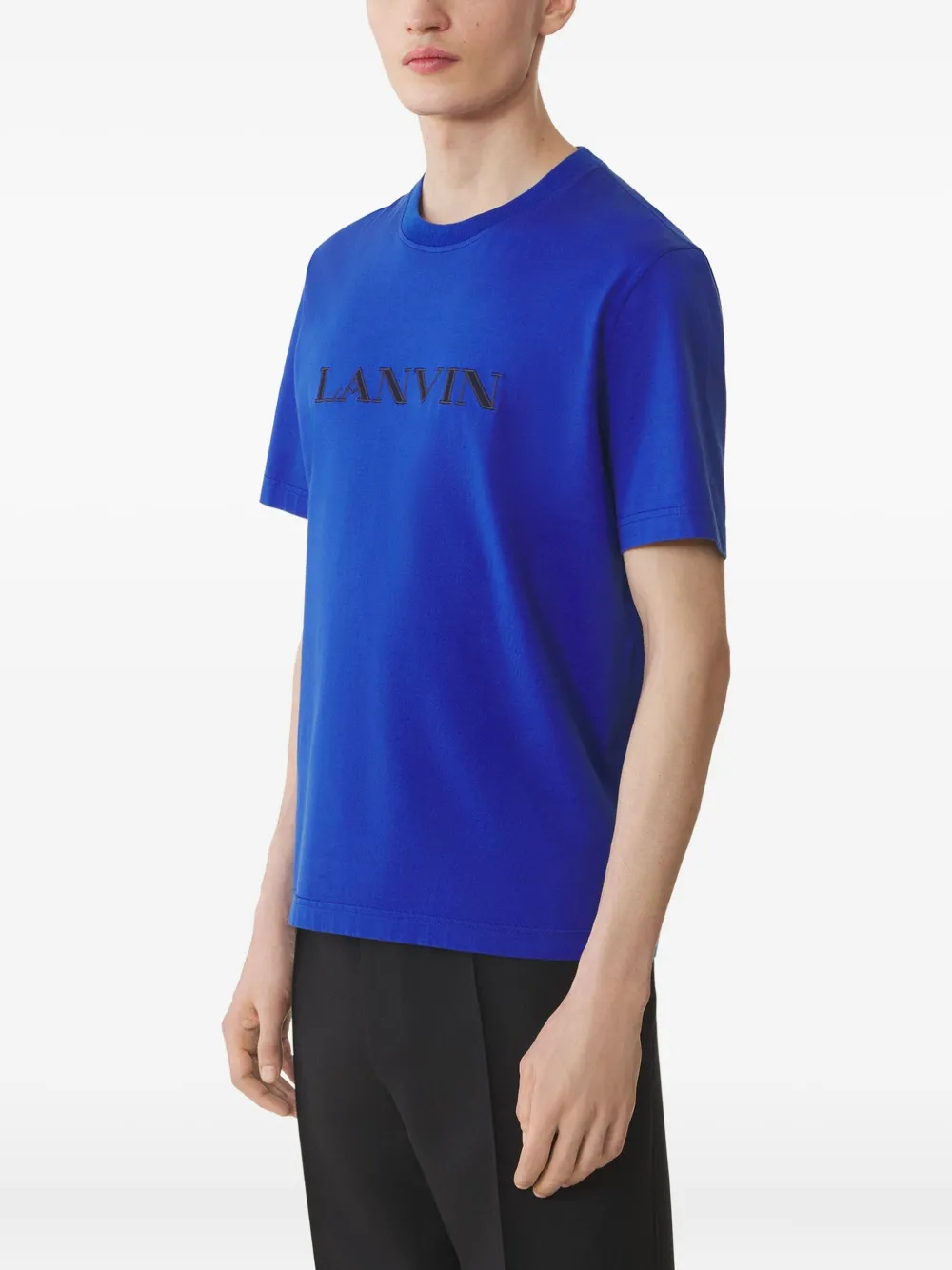 Lanvin Katoenen T-shirt met geborduurd logo Blauw