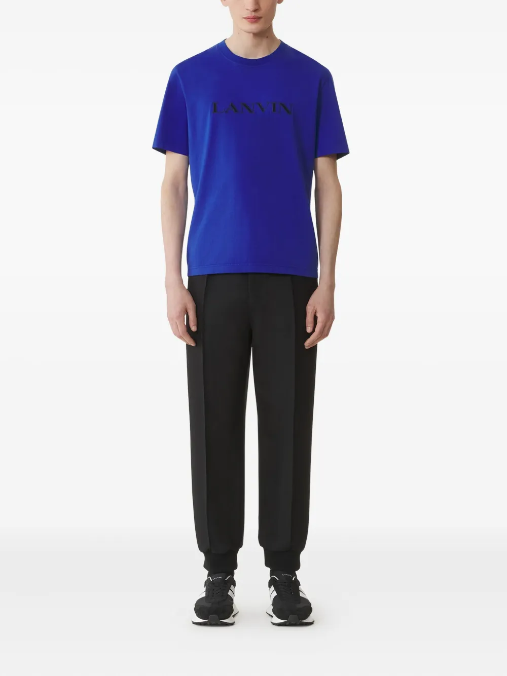 Lanvin Katoenen T-shirt met geborduurd logo - Blauw
