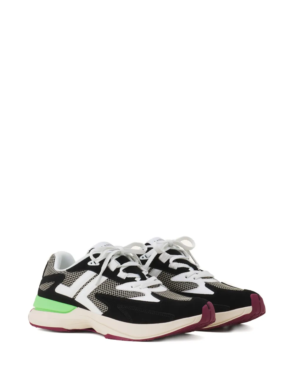 Lanvin mesh-panel leather sneakers Black