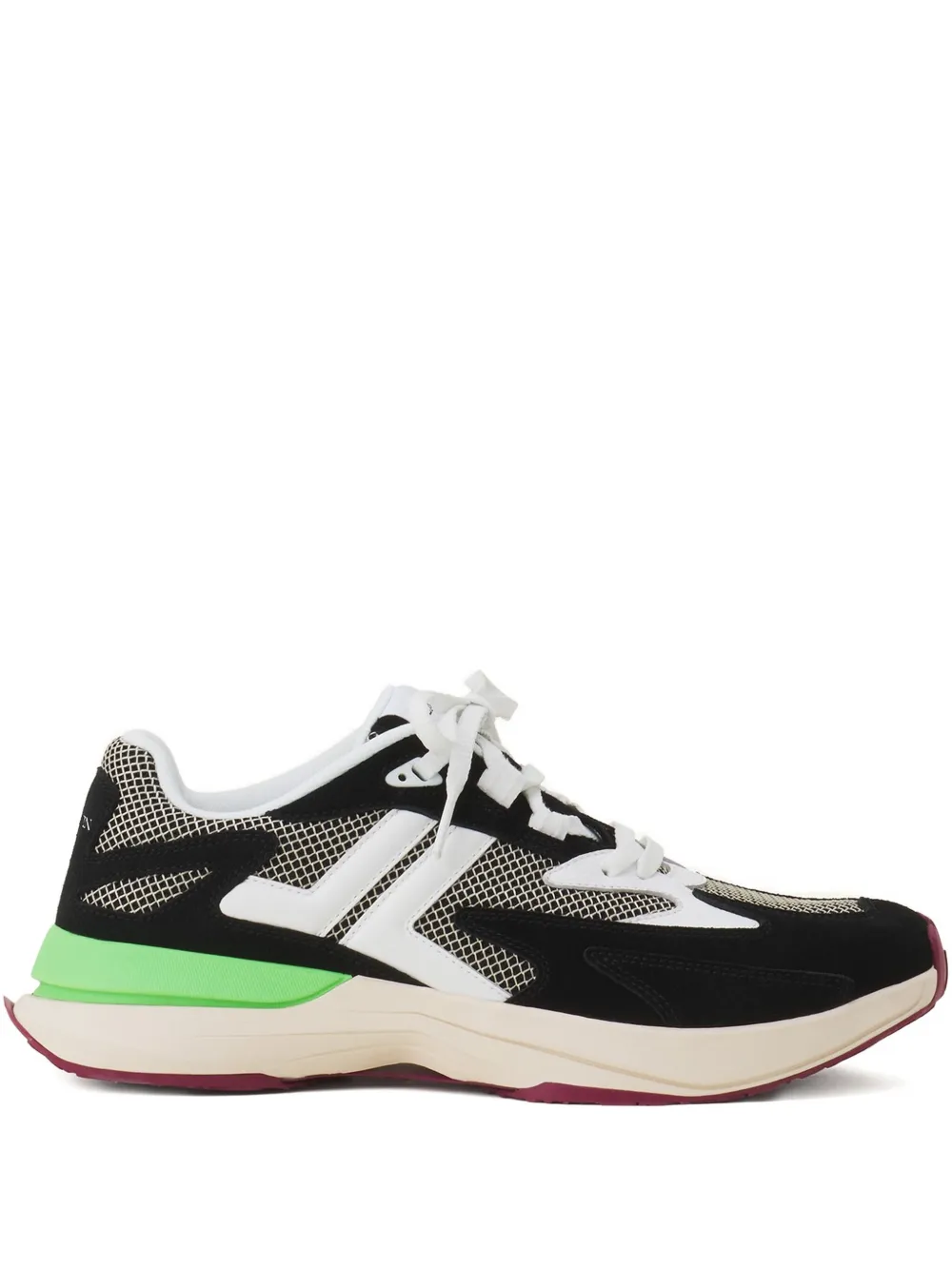 Lanvin mesh-panel leather sneakers Black