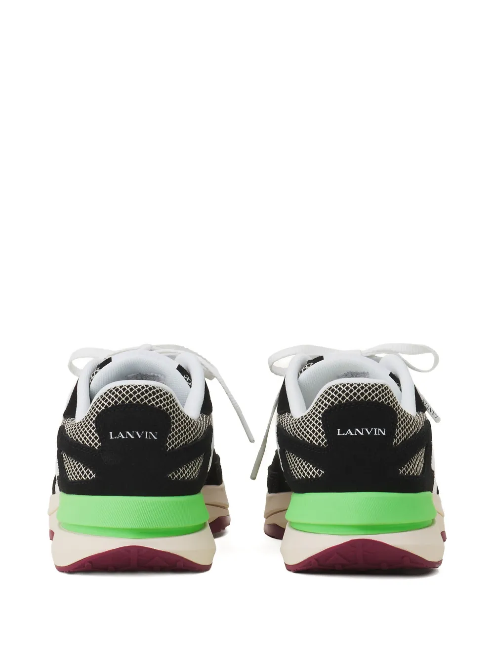 Lanvin mesh-panel leather sneakers Black
