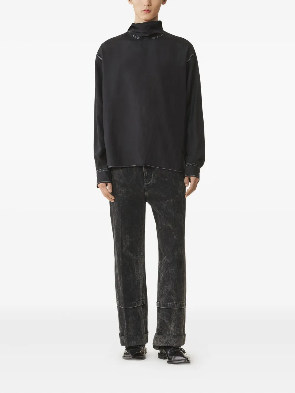 Lanvin Overhemd met contrasterend stiksel - Zwart
